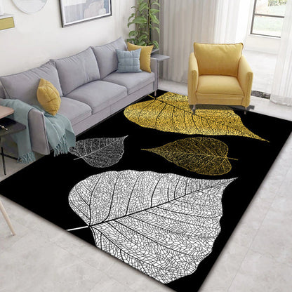 Rynx | Glam Nordic Area Rug Multi-Colored Plant Carpet Stain Resistant Washable Anti-Slip Backing Rug for Sitting Room