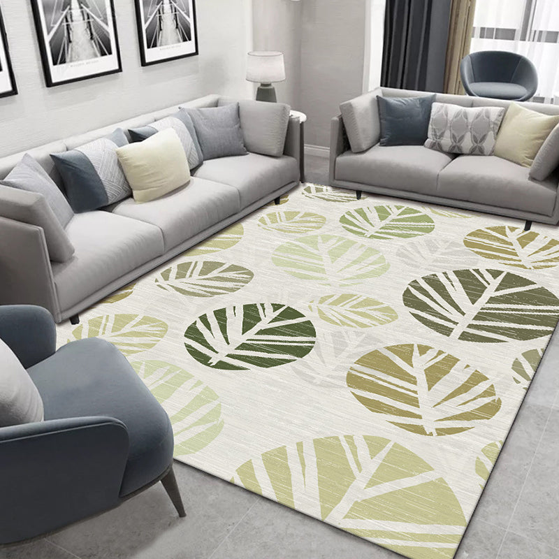 Rynx | Glam Nordic Area Rug Multi-Colored Plant Carpet Stain Resistant Washable Anti-Slip Backing Rug for Sitting Room