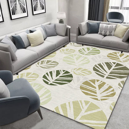 Rynx | Glam Nordic Area Rug Multi-Colored Plant Carpet Stain Resistant Washable Anti-Slip Backing Rug for Sitting Room