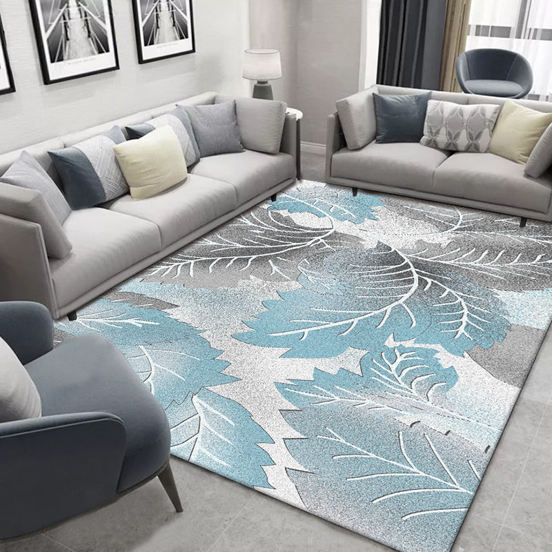 Rynx | Glam Nordic Area Rug Multi-Colored Plant Carpet Stain Resistant Washable Anti-Slip Backing Rug for Sitting Room