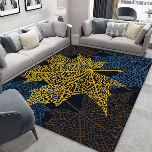 Rynx | Glam Nordic Area Rug Multi-Colored Plant Carpet Stain Resistant Washable Anti-Slip Backing Rug for Sitting Room