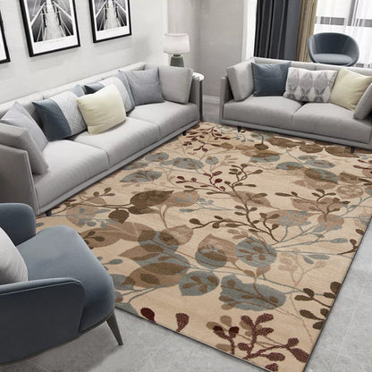 Rynx | Glam Nordic Area Rug Multi-Colored Plant Carpet Stain Resistant Washable Anti-Slip Backing Rug for Sitting Room