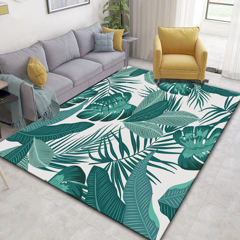 Rynx | Glam Nordic Area Rug Multi-Colored Plant Carpet Stain Resistant Washable Anti-Slip Backing Rug for Sitting Room