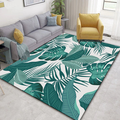 Rynx | Glam Nordic Area Rug Multi-Colored Plant Carpet Stain Resistant Washable Anti-Slip Backing Rug for Sitting Room