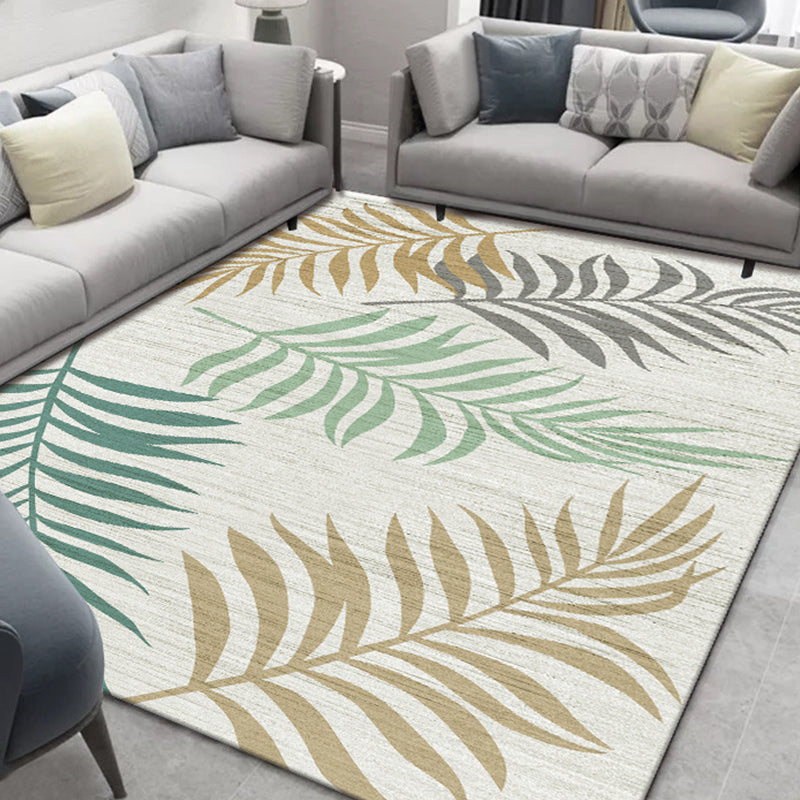Rynx | Glam Nordic Area Rug Multi-Colored Plant Carpet Stain Resistant Washable Anti-Slip Backing Rug for Sitting Room