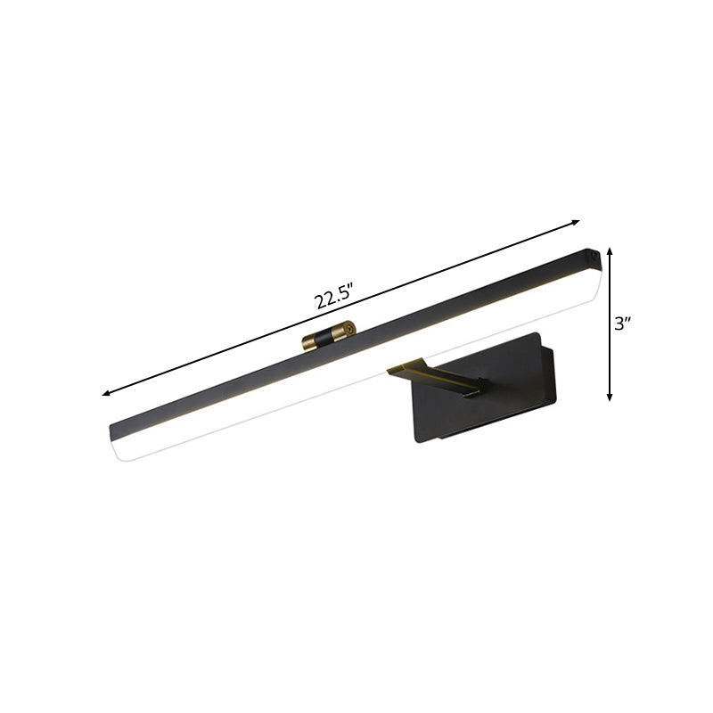 Rynx | Metal Black Wall Lamp Extended LED Traditional Wall Mounted Vanity Light, 17"/38"/22.5" Wide