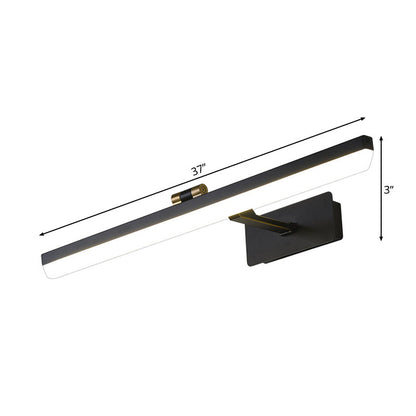 Rynx | Metal Black Wall Lamp Extended LED Traditional Wall Mounted Vanity Light, 17"/38"/22.5" Wide