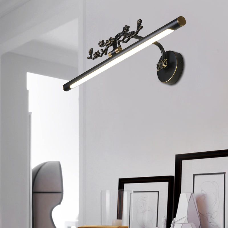 Rynx | Extended Vanity Lighting Traditional 14"/18"/23" W LED Metal Wall Lamp for Bathroom in Black/Antique Brass