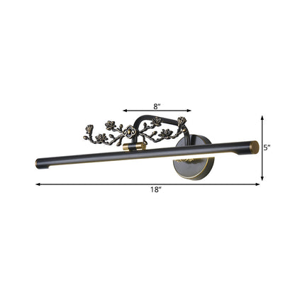 Rynx | Extended Vanity Lighting Traditional 14"/18"/23" W LED Metal Wall Lamp for Bathroom in Black/Antique Brass