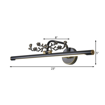 Rynx | Extended Vanity Lighting Traditional 14"/18"/23" W LED Metal Wall Lamp for Bathroom in Black/Antique Brass
