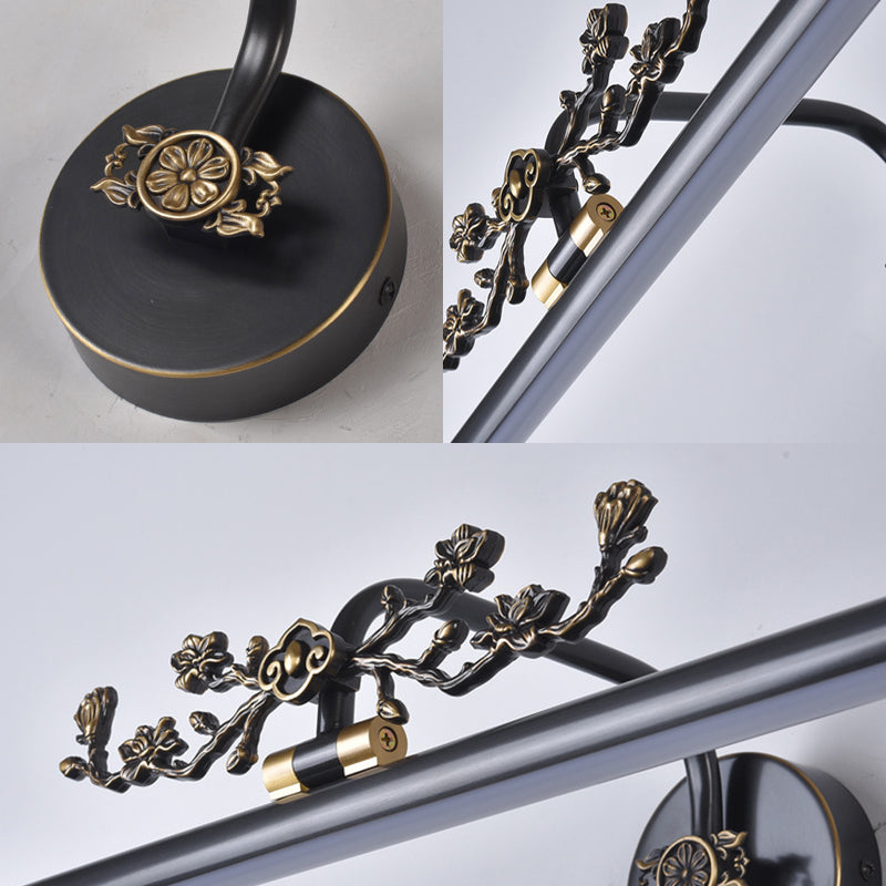Rynx | Extended Vanity Lighting Traditional 14"/18"/23" W LED Metal Wall Lamp for Bathroom in Black/Antique Brass