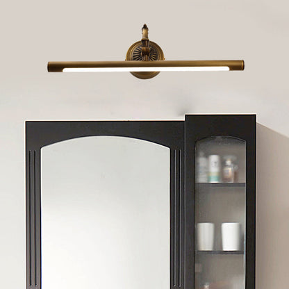 Rynx | 18"/23"/29.5" Width linear wall lamp traditional LED metal wall-mounted mirror lighting in antique brass