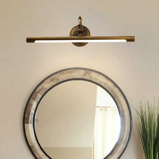 Rynx | 18"/23"/29.5" Width linear wall lamp traditional LED metal wall-mounted mirror lighting in antique brass