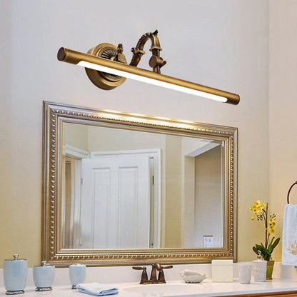 Rynx | 18"/23"/29.5" Width linear wall lamp traditional LED metal wall-mounted mirror lighting in antique brass