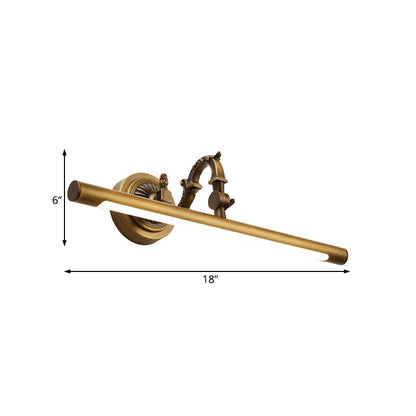 Rynx | 18"/23"/29.5" Width linear wall lamp traditional LED metal wall-mounted mirror lighting in antique brass
