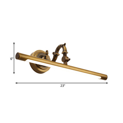 Rynx | 18"/23"/29.5" Width linear wall lamp traditional LED metal wall-mounted mirror lighting in antique brass
