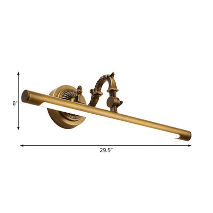 Rynx | 18"/23"/29.5" Width linear wall lamp traditional LED metal wall-mounted mirror lighting in antique brass