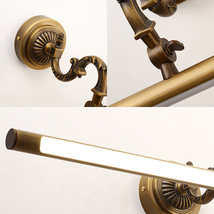 Rynx | 18"/23"/29.5" Width linear wall lamp traditional LED metal wall-mounted mirror lighting in antique brass
