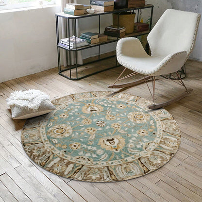 Rynx | Nostalgic multicolored Moroccan carpet polypropylene floral area rug washable non-slip back pet-friendly rug for home