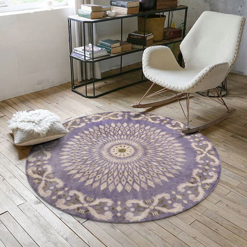 Rynx | Nostalgic multicolored Moroccan carpet polypropylene floral area rug washable non-slip back pet-friendly rug for home