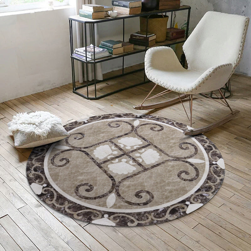 Rynx | Nostalgic multicolored Moroccan carpet polypropylene floral area rug washable non-slip back pet-friendly rug for home