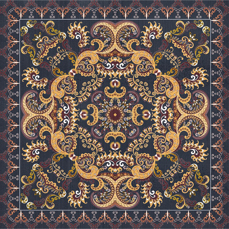 Rynx | Shabby Chic Floral Area Rug Multicolor Persian Carpet Polypropylene Anti-Slip Backing Washable Pet-Friendly Rug for Foyer