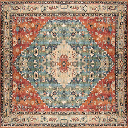Rynx | Shabby Chic Floral Area Rug Multicolor Persian Carpet Polypropylene Anti-Slip Backing Washable Pet-Friendly Rug for Foyer