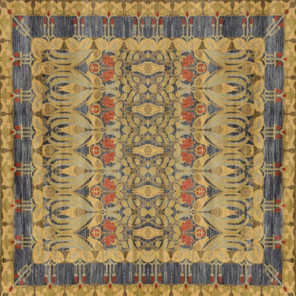 Rynx | Shabby Chic Floral Area Rug Multicolor Persian Carpet Polypropylene Anti-Slip Backing Washable Pet-Friendly Rug for Foyer