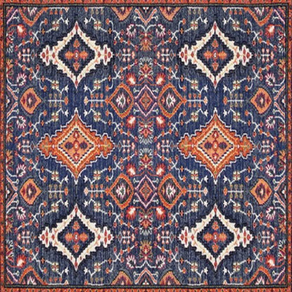 Rynx | Shabby Chic Floral Area Rug Multicolor Persian Carpet Polypropylene Anti-Slip Backing Washable Pet-Friendly Rug for Foyer