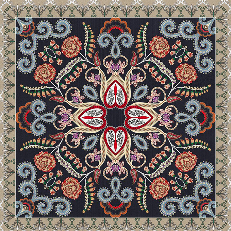 Rynx | Shabby Chic Floral Area Rug Multicolor Persian Carpet Polypropylene Anti-Slip Backing Washable Pet-Friendly Rug for Foyer