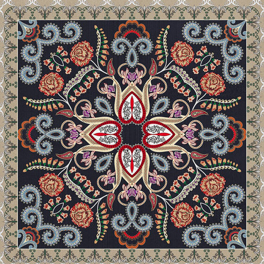 Rynx | Shabby Chic Floral Area Rug Multicolor Persian Carpet Polypropylene Anti-Slip Backing Washable Pet-Friendly Rug for Foyer