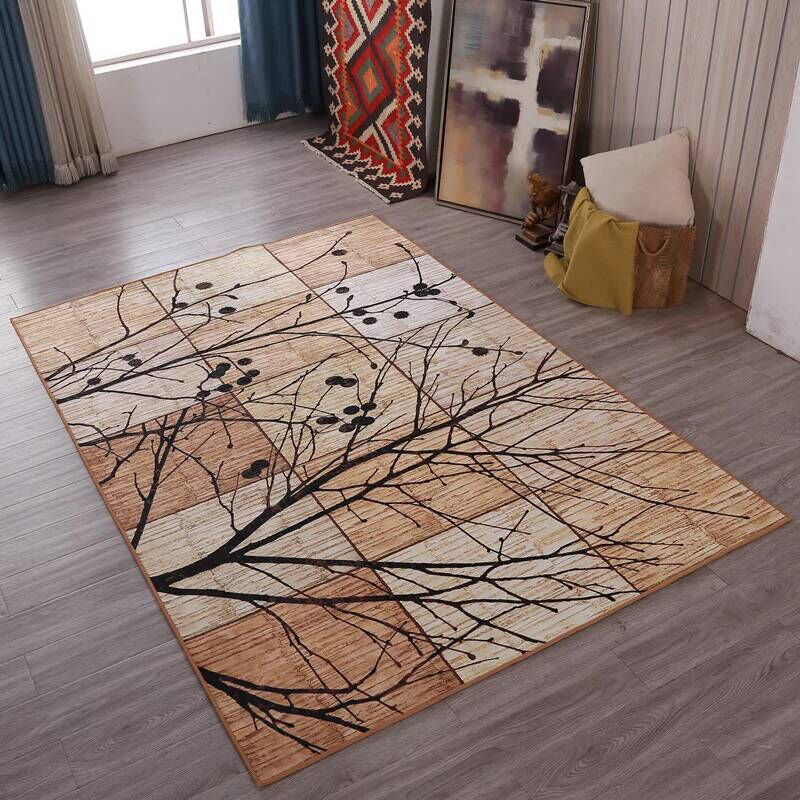 Rynx | Multicolored living room rug Moroccan patchwork printed rug Synthetic non-slip backing pet-friendly stain-resistant rug
