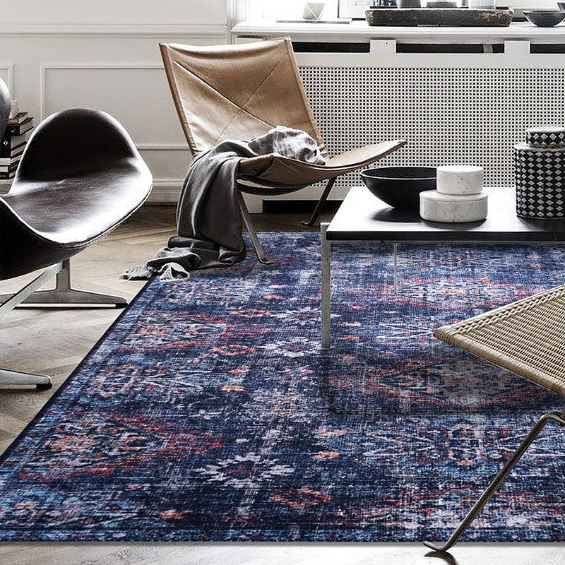 Rynx | Moroccan Style Print Carpet Multicolor Polyester Carpet Non-Slip Pet-Friendly Machine Washable Carpet for Living Room