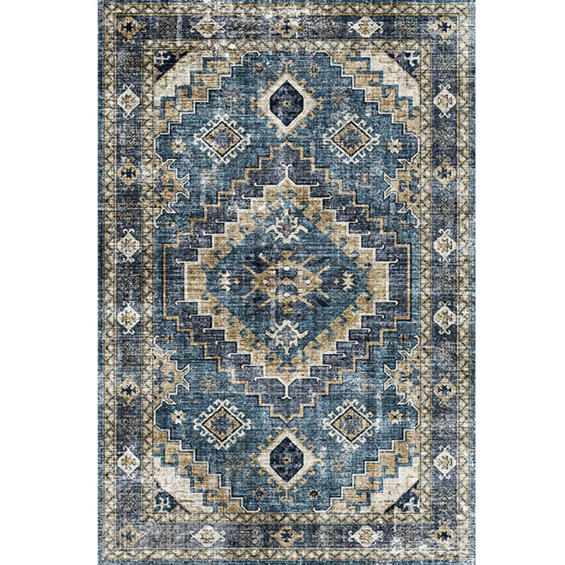 Rynx | Moroccan Style Print Carpet Multicolor Polyester Carpet Non-Slip Pet-Friendly Machine Washable Carpet for Living Room