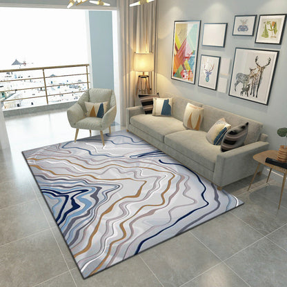 Rynx | Multicolor Home Decoration Rug Scandinavian Geometric Carpet Polyester Washable Anti-Slip Backing Stain Resistant Rug
