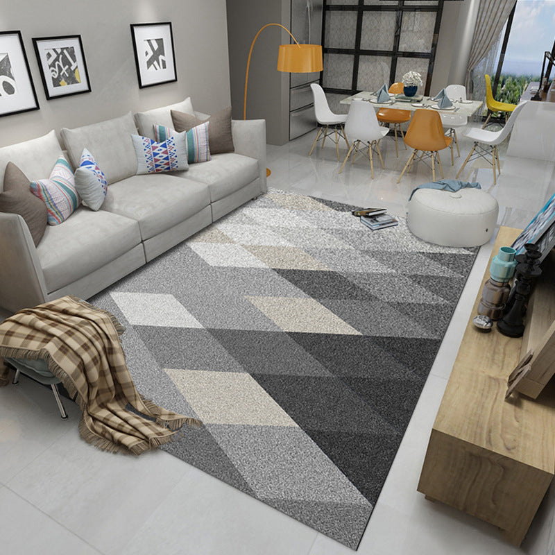 Rynx | Multicolor Home Decoration Rug Scandinavian Geometric Carpet Polyester Washable Anti-Slip Backing Stain Resistant Rug