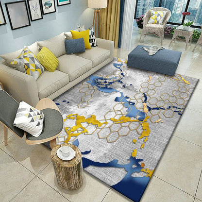Rynx | Multicolor Home Decoration Rug Scandinavian Geometric Carpet Polyester Washable Anti-Slip Backing Stain Resistant Rug