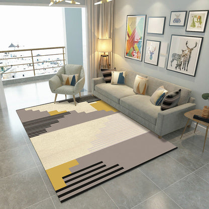 Rynx | Multicolor Home Decoration Rug Scandinavian Geometric Carpet Polyester Washable Anti-Slip Backing Stain Resistant Rug
