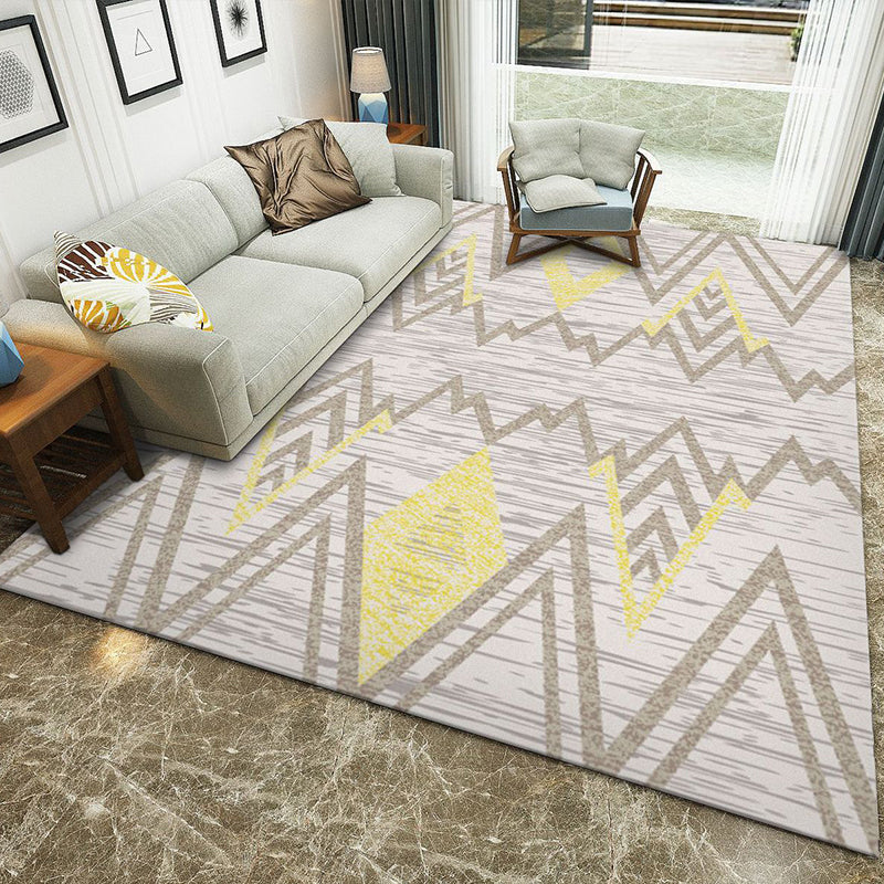 Rynx | Multicolor Home Decoration Rug Scandinavian Geometric Carpet Polyester Washable Anti-Slip Backing Stain Resistant Rug