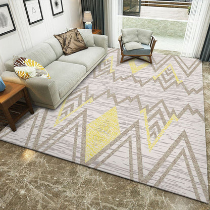 Rynx | Multicolor Home Decoration Rug Scandinavian Geometric Carpet Polyester Washable Anti-Slip Backing Stain Resistant Rug