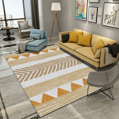 Rynx | Multicolor Home Decoration Rug Scandinavian Geometric Carpet Polyester Washable Anti-Slip Backing Stain Resistant Rug