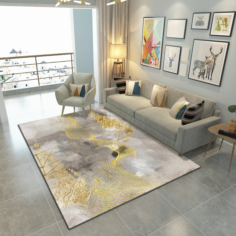 Rynx | Multicolor Home Decoration Rug Scandinavian Geometric Carpet Polyester Washable Anti-Slip Backing Stain Resistant Rug