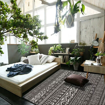 Rynx | Fashion Multi Color Geometric Rug Synthetics Nordic Area Carpet Pet Friendly Non-Slip Backing Machine Washable Rug for Lounge
