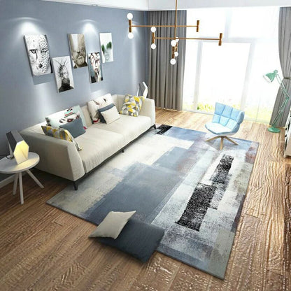 Rynx | Fashion Multi Color Geometric Rug Synthetics Nordic Area Carpet Pet Friendly Non-Slip Backing Machine Washable Rug for Lounge
