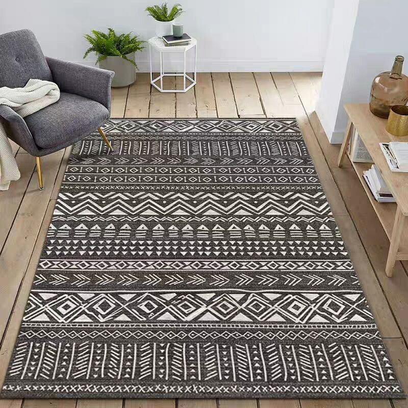 Rynx | Fashion Multi Color Geometric Rug Synthetics Nordic Area Carpet Pet Friendly Non-Slip Backing Machine Washable Rug for Lounge