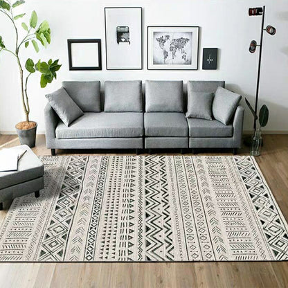 Rynx | Fashion Multi Color Geometric Rug Synthetics Nordic Area Carpet Pet Friendly Non-Slip Backing Machine Washable Rug for Lounge