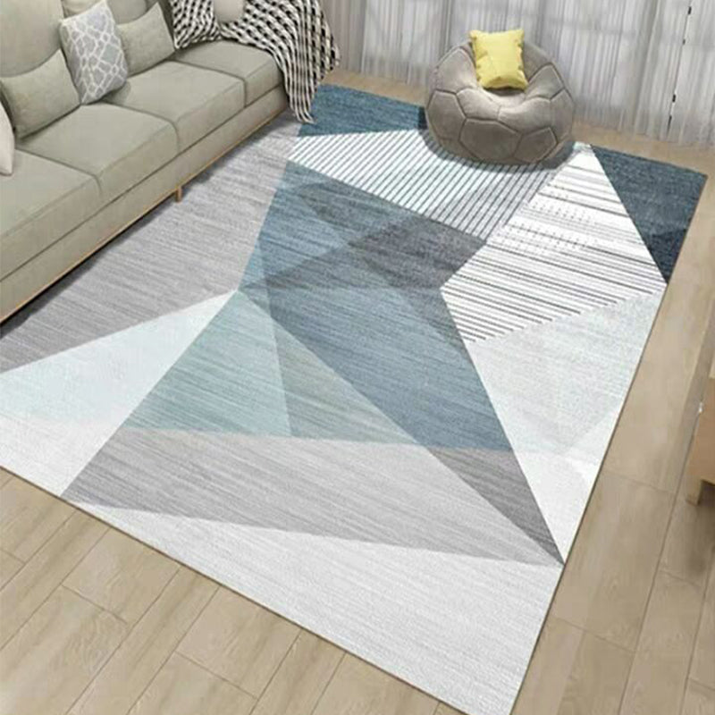 Rynx | Fashion Multi Color Geometric Rug Synthetics Nordic Area Carpet Pet Friendly Non-Slip Backing Machine Washable Rug for Lounge