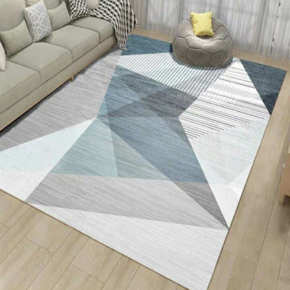 Rynx | Fashion Multi Color Geometric Rug Synthetics Nordic Area Carpet Pet Friendly Non-Slip Backing Machine Washable Rug for Lounge