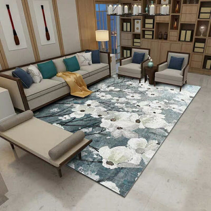 Rynx | Fashion Multi Color Geometric Rug Synthetics Nordic Area Carpet Pet Friendly Non-Slip Backing Machine Washable Rug for Lounge