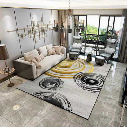 Rynx | Fashion Multi Color Geometric Rug Synthetics Nordic Area Carpet Pet Friendly Non-Slip Backing Machine Washable Rug for Lounge